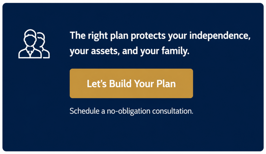 Long-term care advisor helping families explore care planning options, protect retirement assets, and prepare for future healthcare needs.